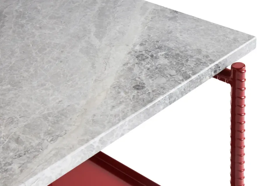 Mesa auxiliar Rebar 75x44x55 cm, Grey marble-barn red*HAY Outlet