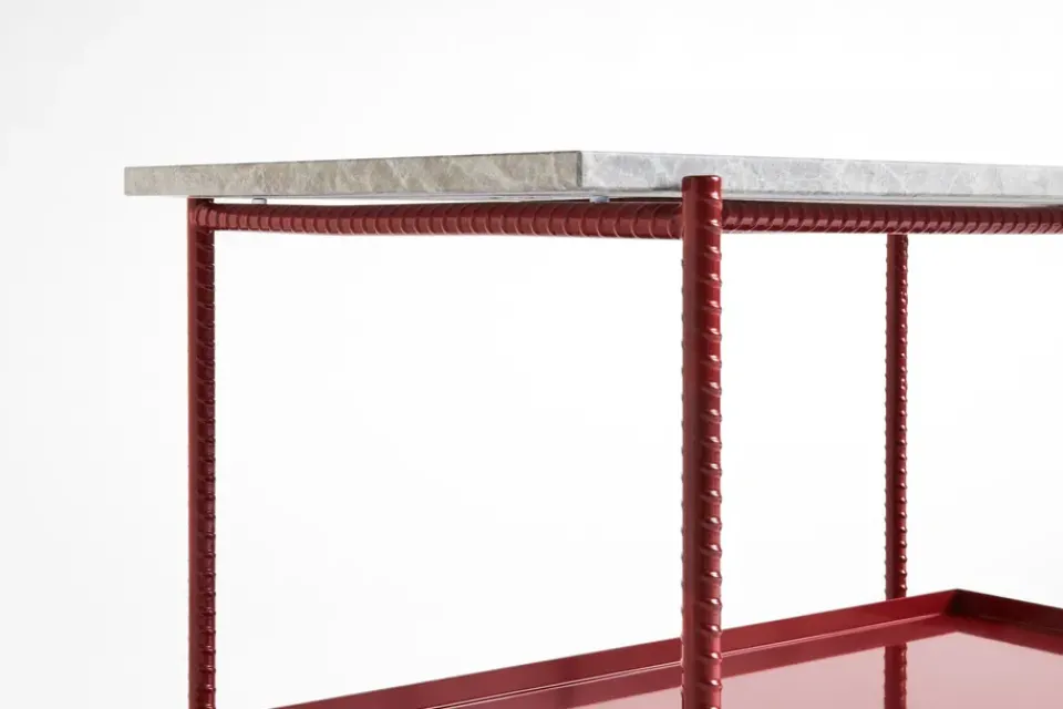 Mesa auxiliar Rebar 75x44x55 cm, Grey marble-barn red*HAY Outlet