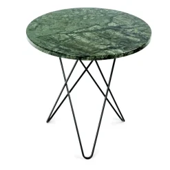 Mesa auxiliar Tall mini O Ø50 H50, base negra, mármol verde*OX Denmarq Hot