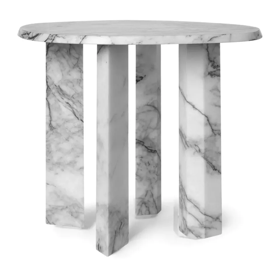 Mesa auxiliar Taula Ø54,4x45 cm, White-charcoal*Ferm Living Outlet