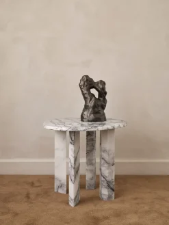 Mesa auxiliar Taula Ø54,4x45 cm, White-charcoal*Ferm Living Outlet