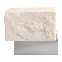 Mesa auxiliar Temple low 42x40 cm, Chrome-limestone*101 Copenhagen Best