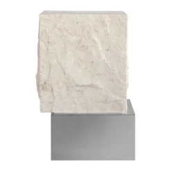 Mesa auxiliar Temple tall 50x33 cm, Chrome-limestone*101 Copenhagen Outlet