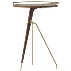 Mesa auxiliar Umanoff nogal-latón pulido, 60 cm*Audo Copenhagen New
