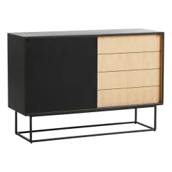 Mesa auxiliar Virka, alto 120 cm, Negro - roble*Woud Sale
