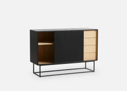 Mesa auxiliar Virka, alto 120 cm, Negro - roble*Woud Sale