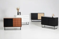 Mesa auxiliar Virka, alto 120 cm, Negro - roble*Woud Sale
