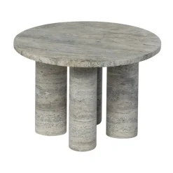 Mesa auxiliar Volos S, Ø52 cm, Travertino Plata*Blomus Outlet