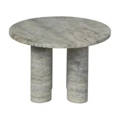 Mesa auxiliar Volos S, Ø52 cm, Travertino Plata*Blomus Outlet