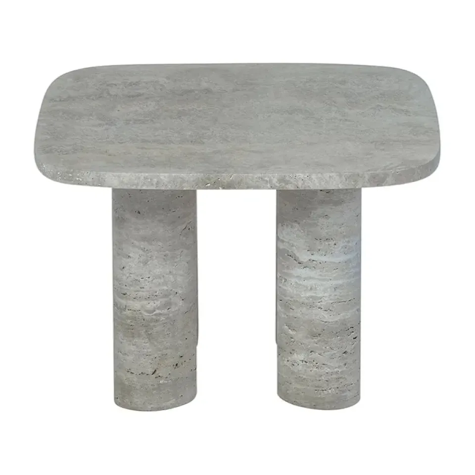 Mesa auxiliar Volos S, 52x52 cm, Travertino Plateado*Blomus Sale