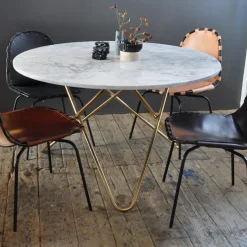 Mesa Big O Table, Mármol carrara, base inoxidable*OX Denmarq Discount