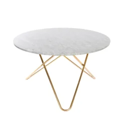 Mesa Big O Table, Mármol carrara, base de latón*OX Denmarq Hot