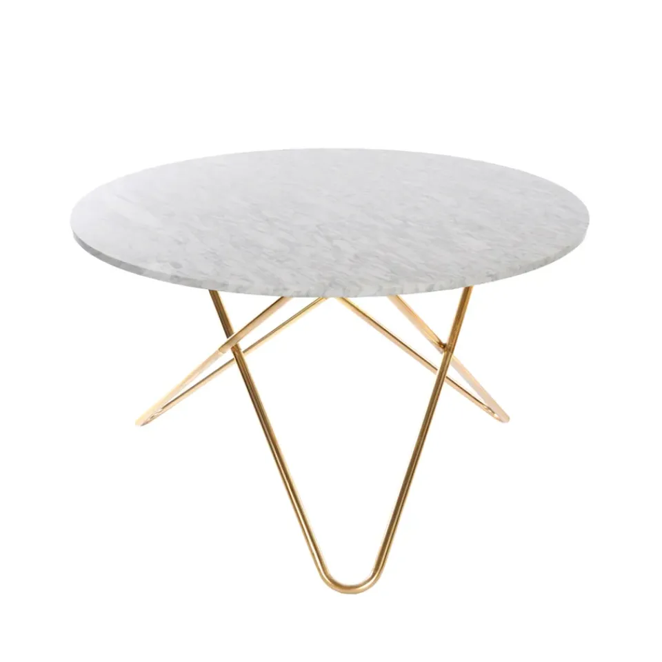 Mesa Big O Table, Mármol carrara, base de latón*OX Denmarq Hot