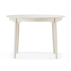 Mesa Carl Ø115, extensible, Abedul aceitado blanco*Stolab
