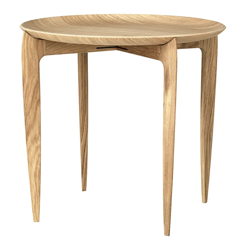 Mesa con bandeja Foldable Ø 45 cm, Roble*Fritz Hansen Discount