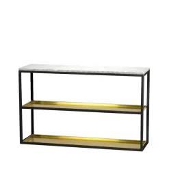 Mesa consola 11, Mármol , base lacada en negro con balda*Scherlin New