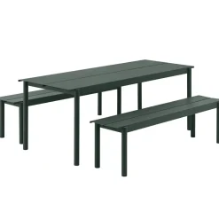Mesa de acero Linear steel table 200 cm, Dark green*Muuto Discount