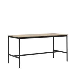 Mesa de bar Base High, Oak, base negra, borde de madera contrachapada, w85 l190 h95*Muuto New
