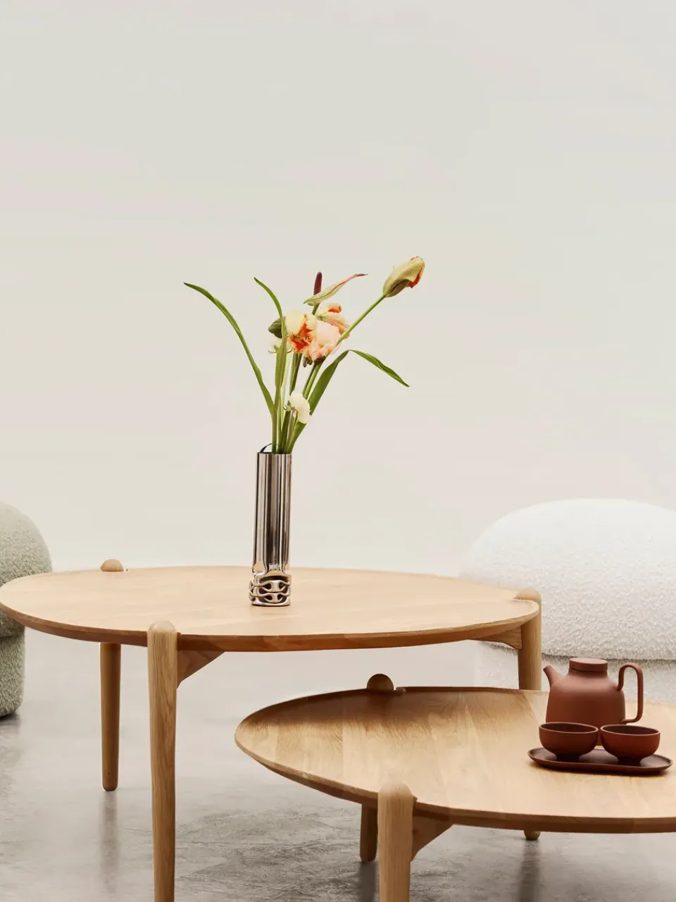 Mesa de centro Aria, Light oak, Ø60x46 cm*Design House Stockholm New