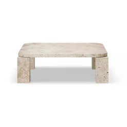 Mesa de centro Atlas 82x82 cm, Travertino sin relleno*New Works Online