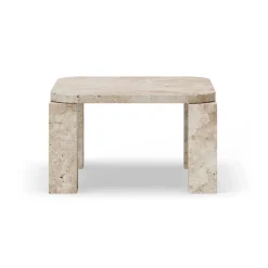 Mesa de centro Atlas 60x60 cm, Travertino sin relleno*New Works Sale