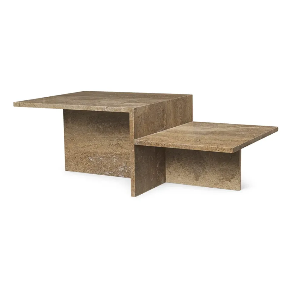 Mesa de centro Distinct, Dark Brown Travertine*Ferm Living Sale