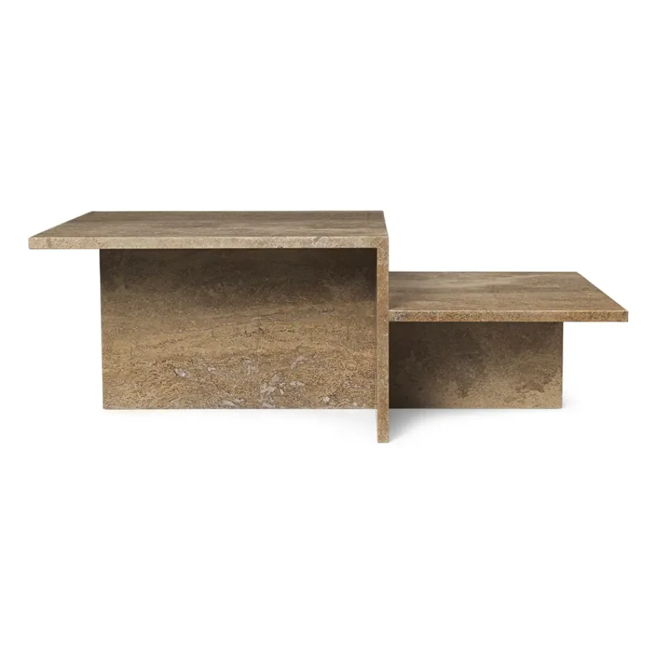 Mesa de centro Distinct, Dark Brown Travertine*Ferm Living Sale