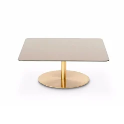 Mesa de centro Flash 80x80 cm, Soporte de cobre y latón*Tom Dixon New