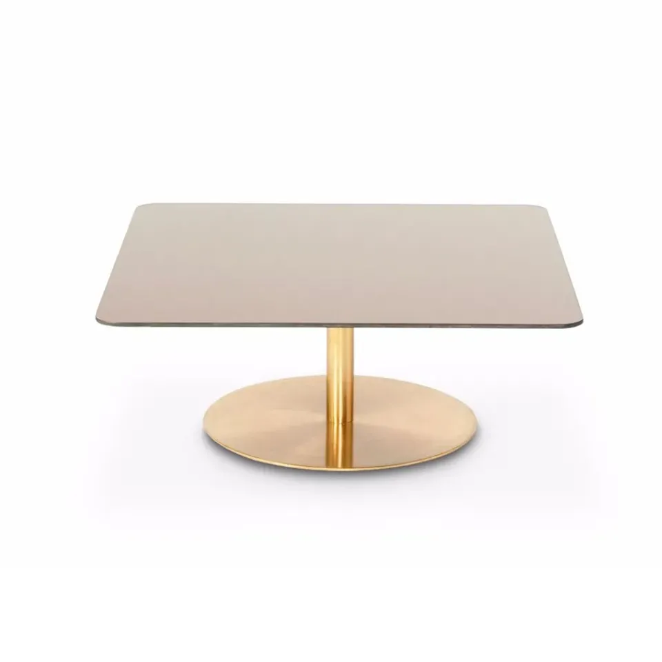 Mesa de centro Flash 80x80 cm, Soporte de cobre y latón*Tom Dixon New