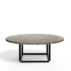 Mesa de centro Florence, mármol du marais, ø90 cm, soporte negro*New Works Sale