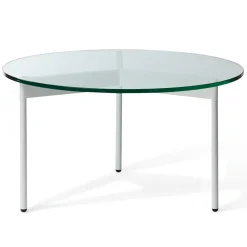 Mesa de centro From Above Ø72 cm con base blanca, Transparente*Warm Nordic