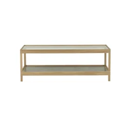 Mesa de centro Ima 125x50 cm, Roble blanqueado con acabado mate , piedra caliza*Mavis New