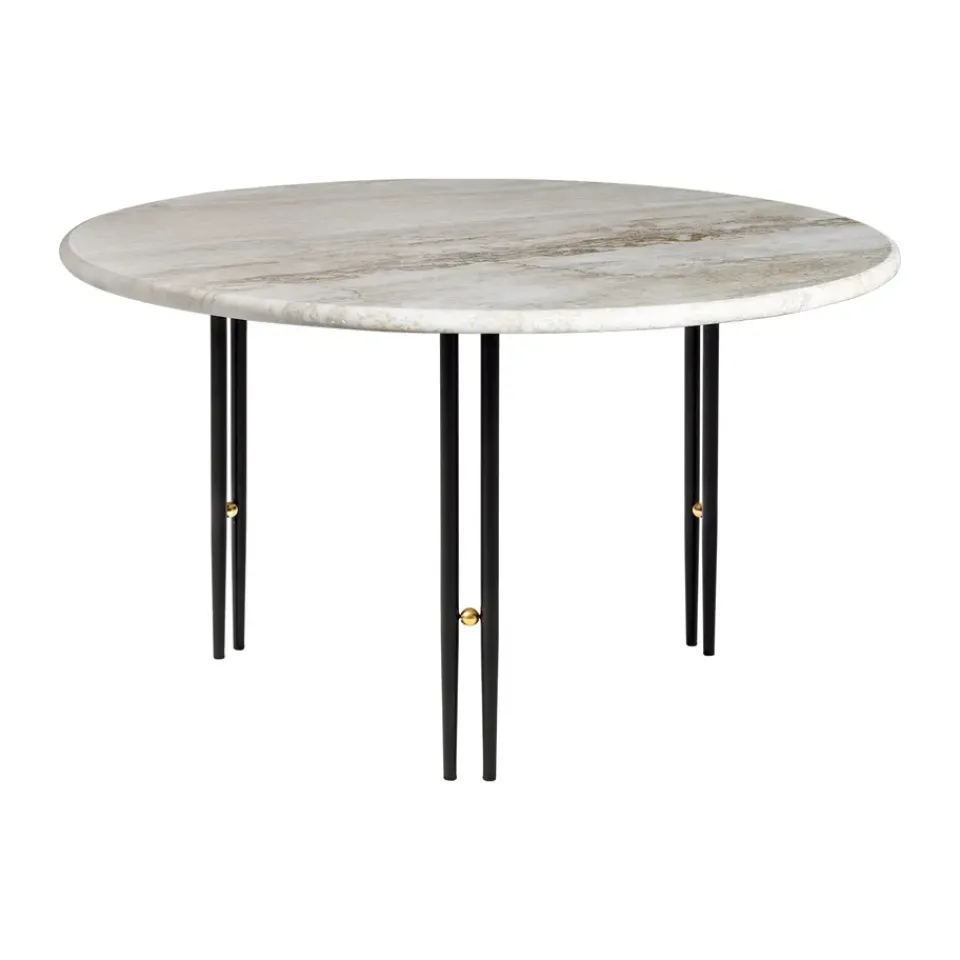 Mesa de centro IOI, Rippled -soporte negro ø70 cm*GUBI Online