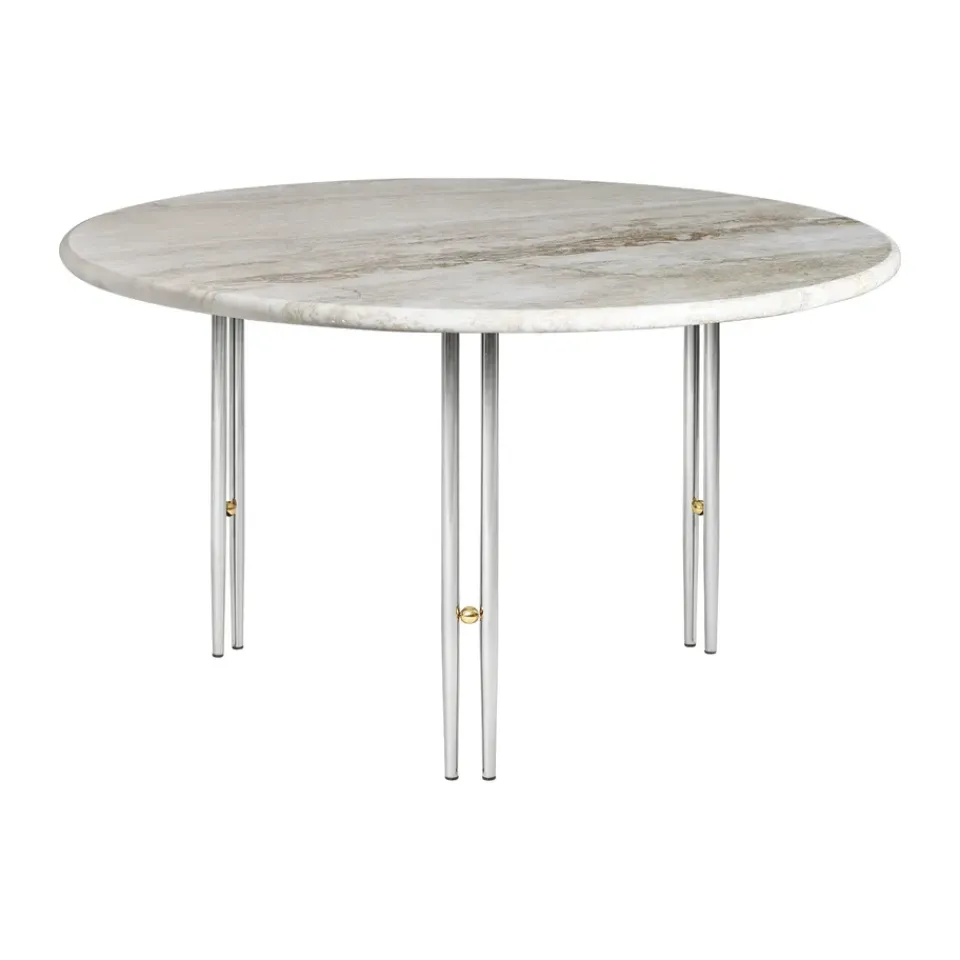 Mesa de centro IOI, Rippled -soporte cromo ø70 cm*GUBI New