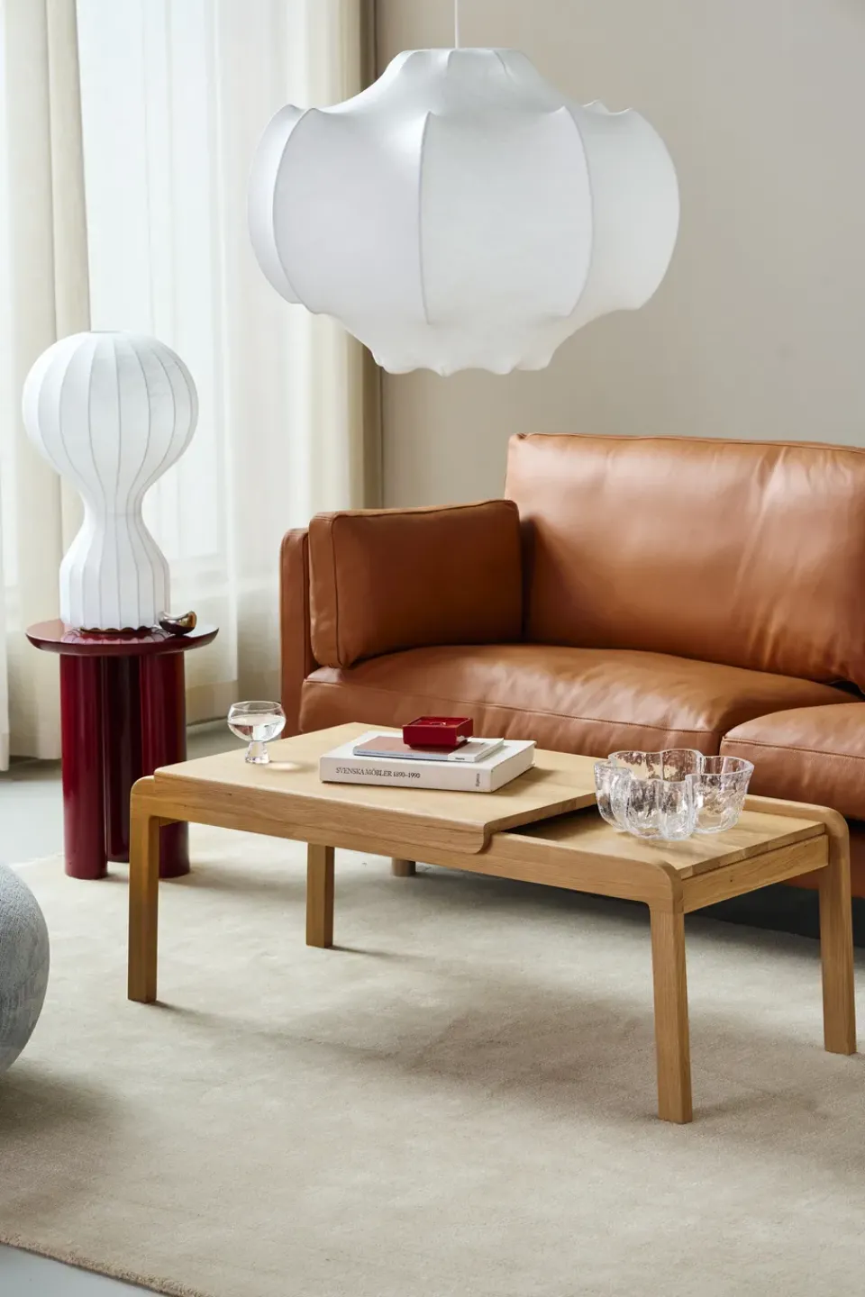 Mesa de centro Knutskog 115x52x41 cm, Naturlackad ek*1898 Discount