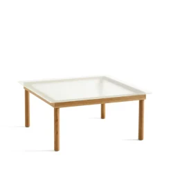 Mesa de centro Kofi, Oak-ribbed glass, 80 cm*HAY New