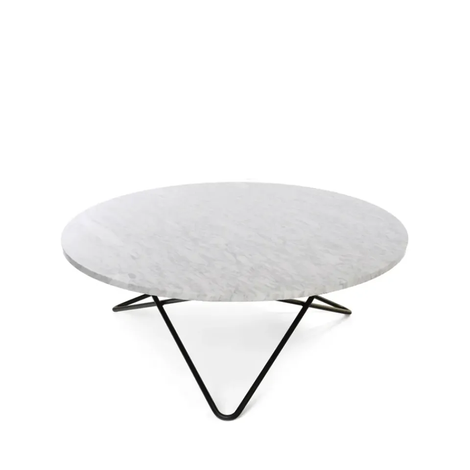 Mesa de centro Large O Table, Mármol carrara, estructura lacado negro*OX Denmarq Outlet