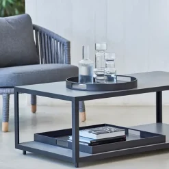 Mesa de centro Level cerámica 62x122 cm, Light grey-lava grey*Cane-line