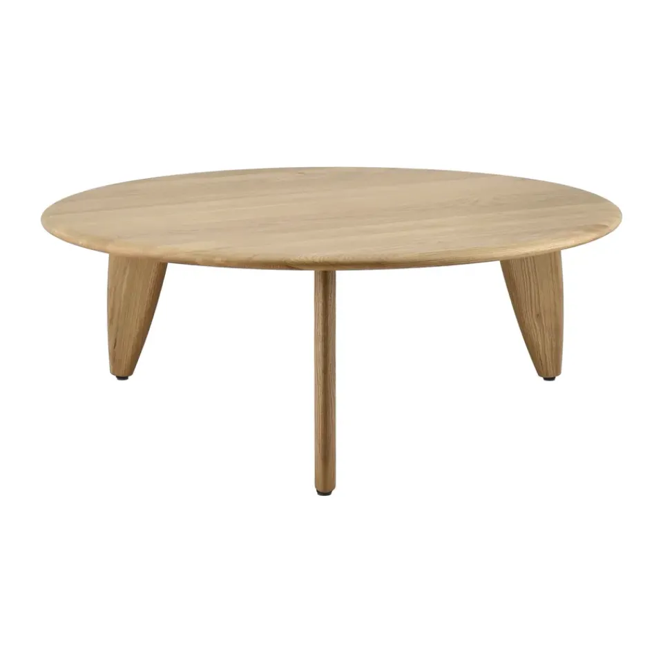 Mesa de centro Lyckeby Ø80x29 cm, Naturlackad ek*1898 New
