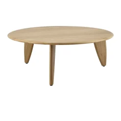 Mesa de centro Lyckeby Ø80x29 cm, Naturlackad ek*1898 New