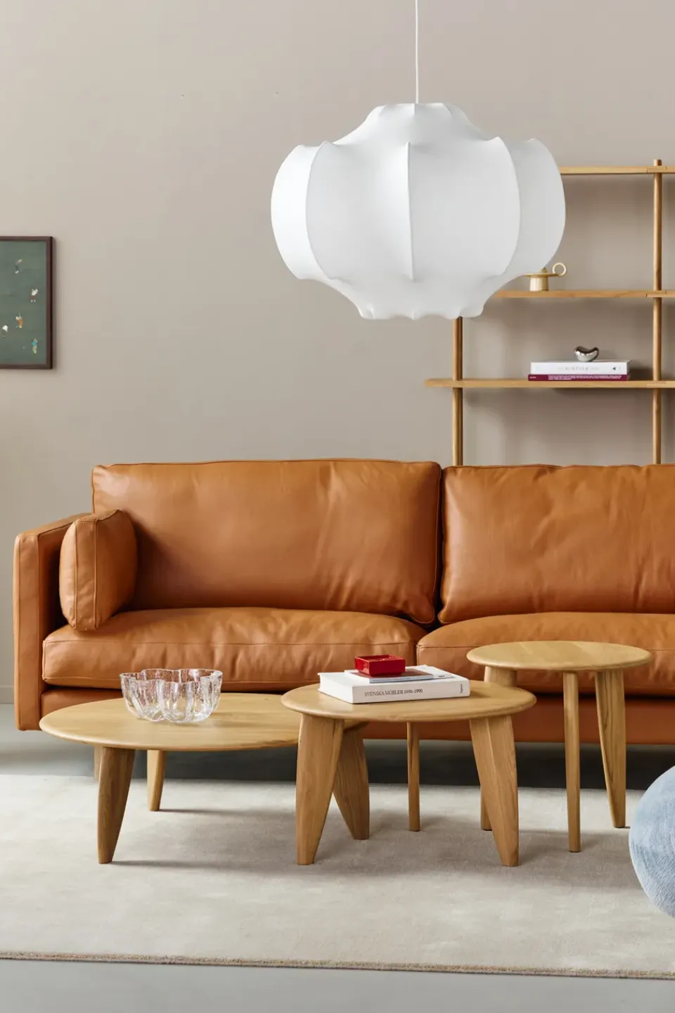 Mesa de centro Lyckeby Ø45x44 cm, Naturlackad ek*1898 New