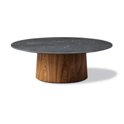 Mesa de centro Niveau Ø110 cm, Black Marquina-teñido marrón cenizo*Fredericia Furniture Sale