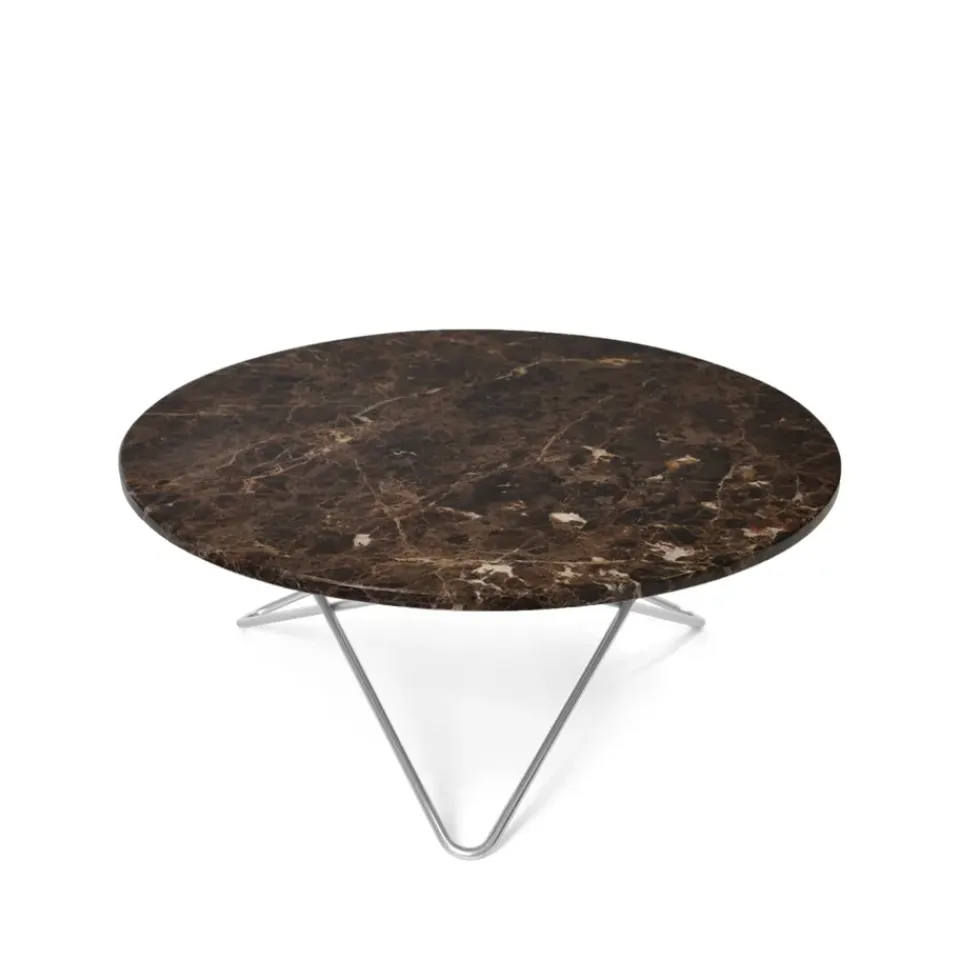 Mesa de centro O Table, mármol, estructura de acero inoxidable*OX Denmarq Online