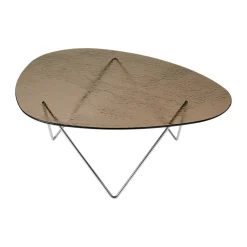 Mesa de centro Pedrera, Cromo–vidrio estructurado bronce*GUBI Sale