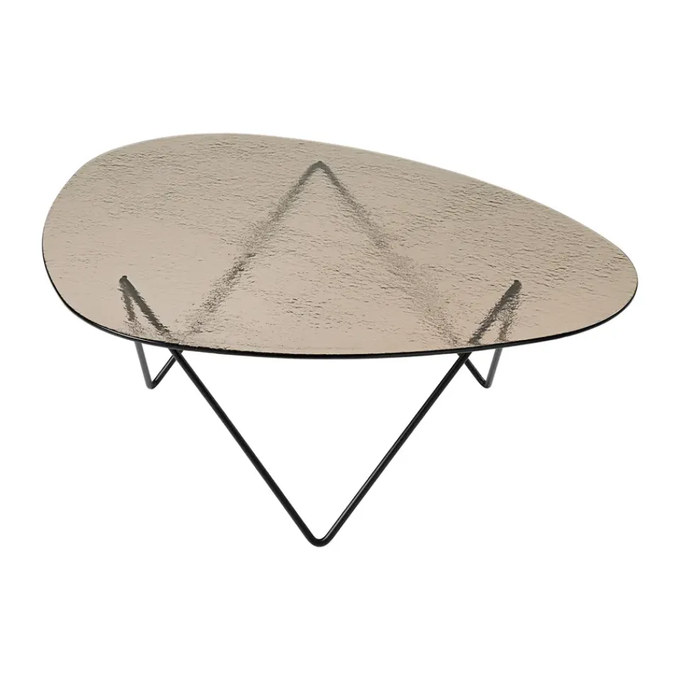 Mesa de centro Pedrera, semimate - vidrio estructurado bronce*GUBI Clearance