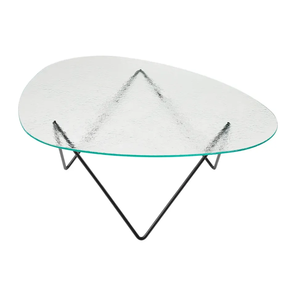 Mesa de centro Pedrera, semimate - vidrio estructurado transparente*GUBI Discount