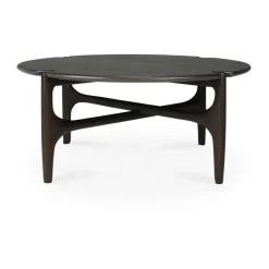 Mesa de centro PI Ø80 cm, Lackad mahogny*Ethnicraft Online