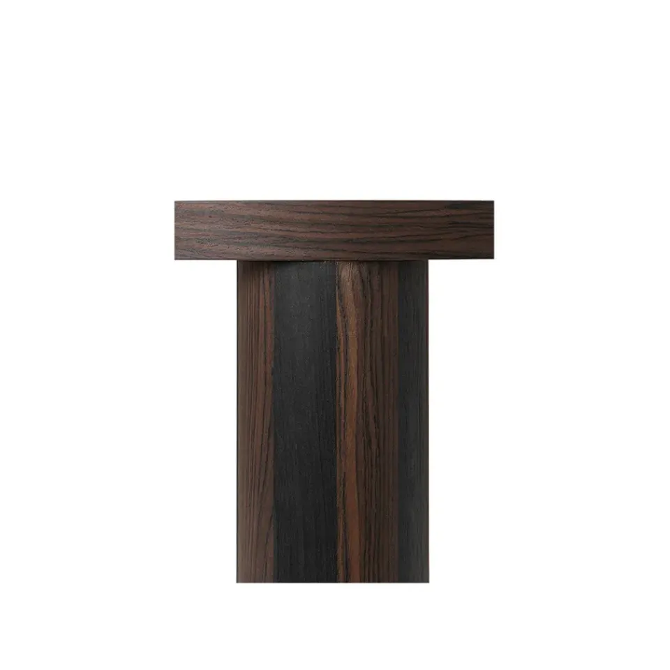 Mesa de centro Post, Oak smoked, small, lines*Ferm Living Online