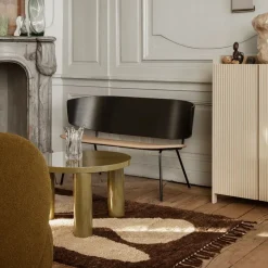 Mesa de centro Post, Oak smoked, small, lines*Ferm Living Online