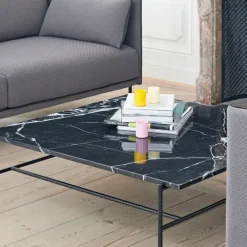 Mesa de centro Rebar 100x104x33 cm, Mármol –estructura negra*HAY Sale